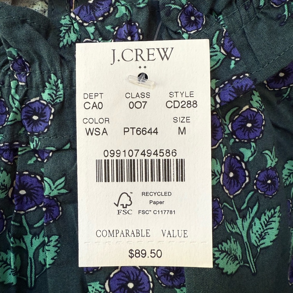 NEW with tags! Ladies J. Crew Factory long-sleeve ruffleneck poplin blouse - Picture 2 of 4